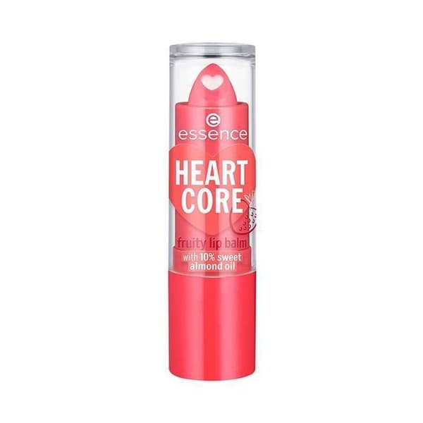 Läppbalsam - Essence - Heart Core Fruity N°02 - Rosa - Vit - 10% sötmandelolja