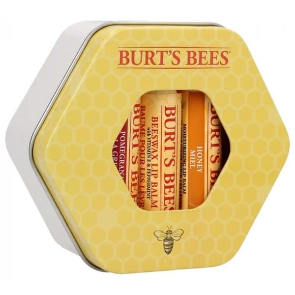 Läppbalsam - BURT'S BEES - Trio i metalllåda - Återfuktning - Skydd - Naturligt