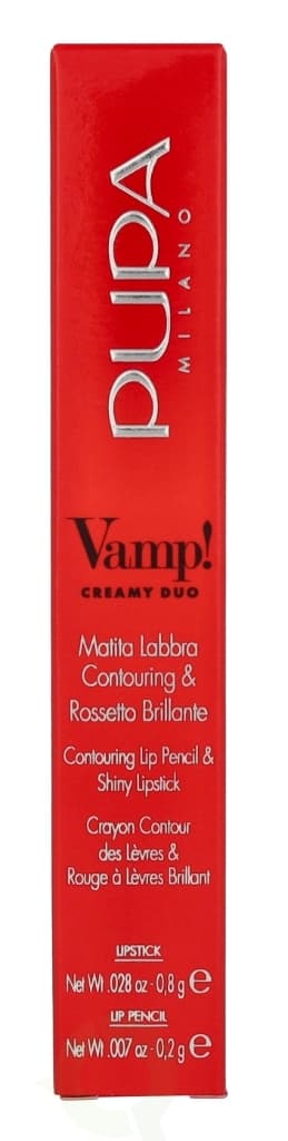 Pupa Milano Pupa Vamp! Creamy Duo Lip Pencil 1 g #012 Cherry Red / Lipstick 0,8g / Pencil 0,2g