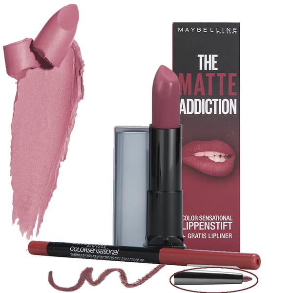 Maybelline The Matte Lip Kits-Lipstick Nocturnal Rose + Liner Almond Rose