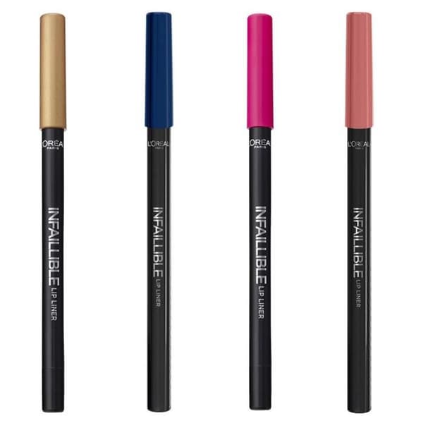 L'Oréal Paris - Set med 4 Infallible Lip Liner Lip Pencil - 201/109/103/01 -