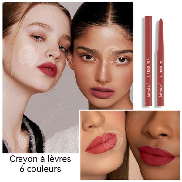 INN Lip Liner 6 PCS 5ml 12h ingen blekning vattentät och långvarig peel off tatueringsläppliner innehåller 6 färger