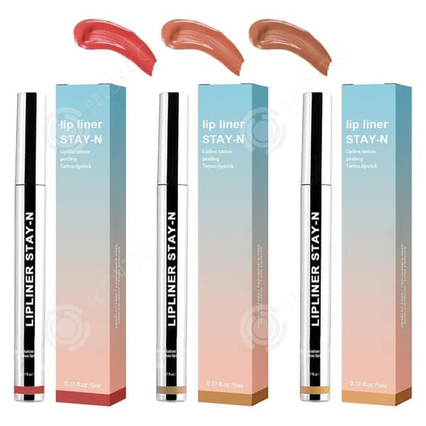 INN Lip Liner 3 ST 5ml vattentät och långvarig peel off tattoo lip liner innehåller ljusbrun mörkbrun rou