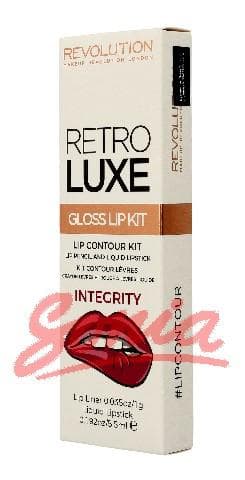 Makeup Revolution Retro Luxe Lip Gloss Kit mouth (lip liner + lip gloss) Integrity 1op.
