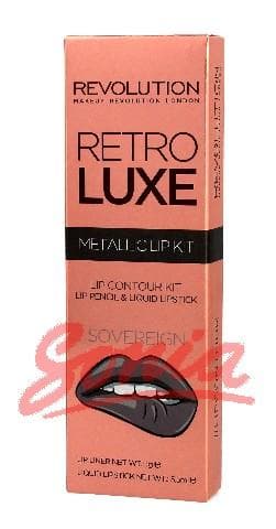 Makeup Retro Revolution Metallic Luxe Lip Kit mouth (lip liner + lip gloss) Sovereign 1op.