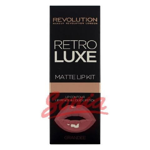 Makeup Revolution Luxe Retro Matte Lip Kits Kit mouth (lip liner + lip gloss) Grandee 1op.