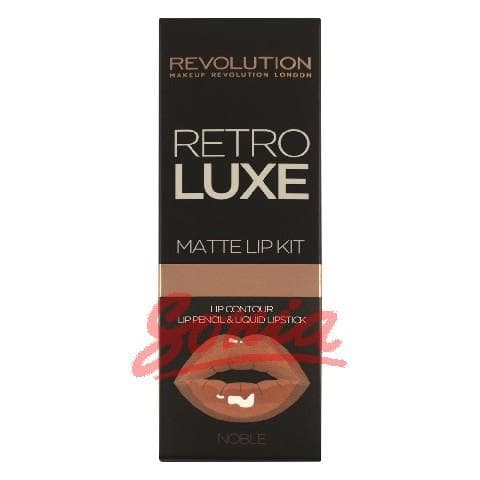 Makeup Revolution Luxe Retro Matte Lip Kits Kit mouth (lip liner + lip gloss) Noble 1op.