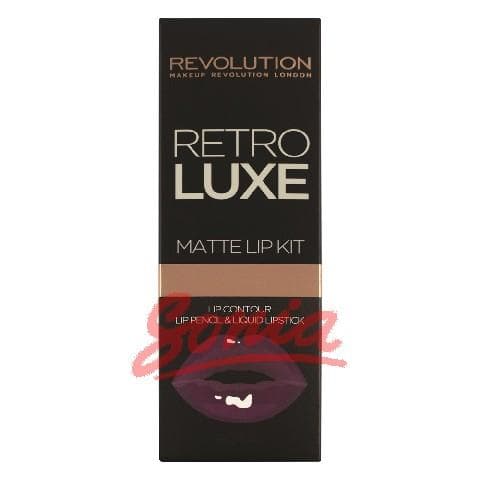 Makeup Revolution Luxe Retro Matte Lip Kits Kit mouth (lip liner + lip gloss) Royal