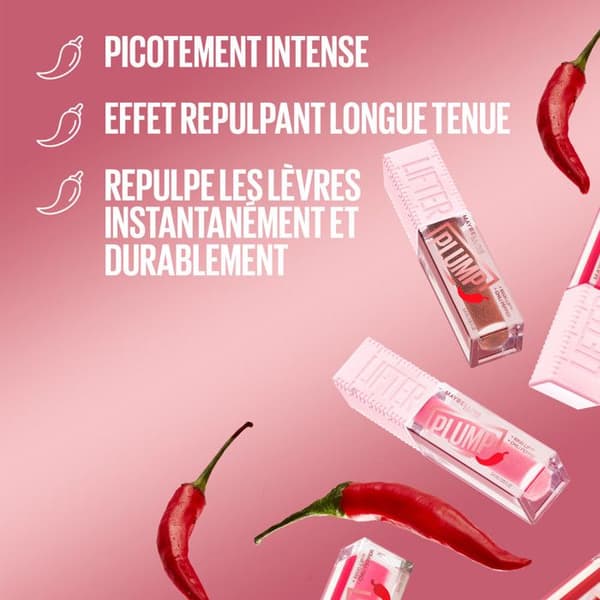 Gloss - Maybelline New York - Lifter Plump 004 Red Flag - 5,4ml - Fylliga läppar - Plumpande effekt