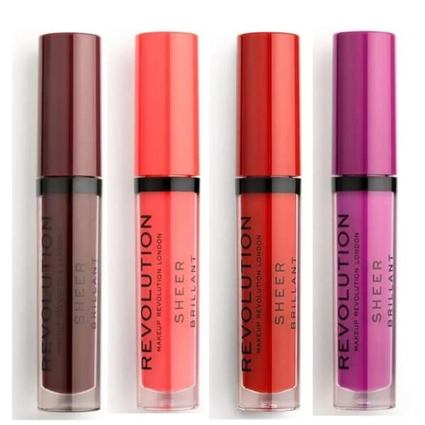 Läppglans - Makeup Revolution - Set om 4 - Glans - Återfuktning - Icke-klebbar