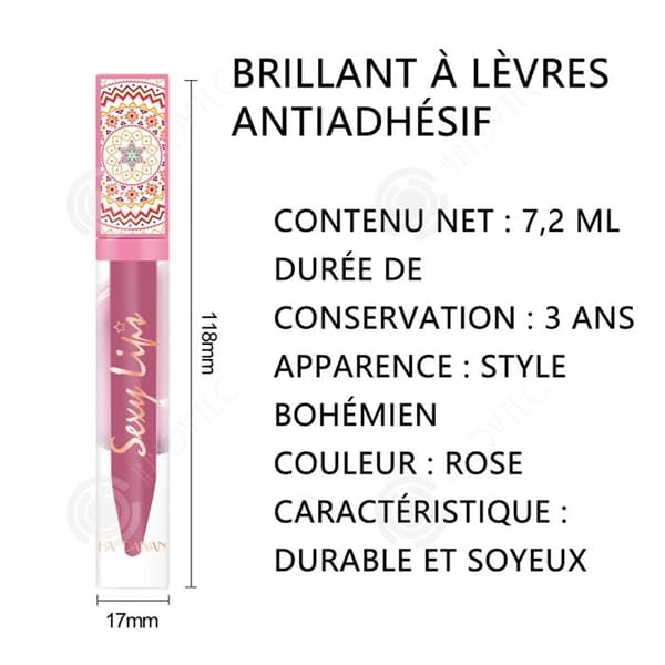 INN Liquid Lipstick 7,2 ml Fuktgivande läppglans med matt non-stick-kopp Non-stick-kopp med långvarig glans