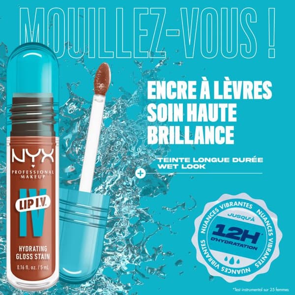 NYX Professional Makeup, Lip IV, Gloss, upp till 12h fukt, högpigmenterad, glänsande finish, Karamellspill