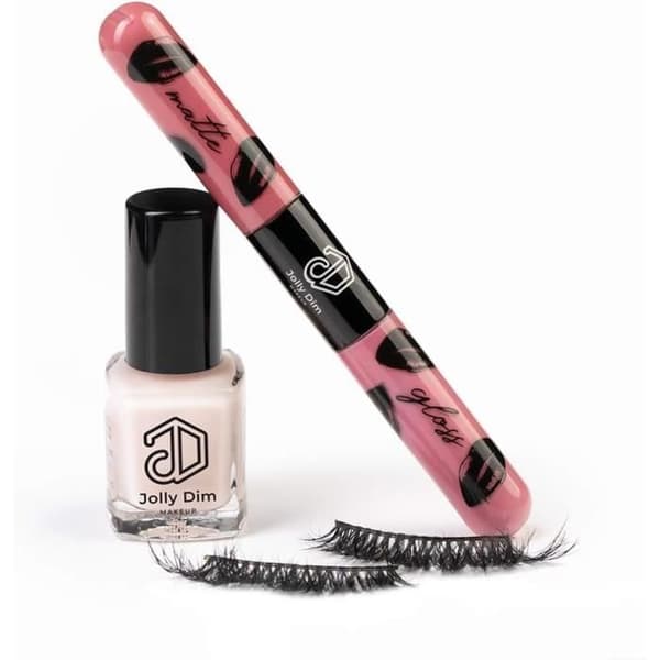 Kit för smink Jolly Dim Makeup Set 2 - Matt läppglans duo smutsig rosa 2