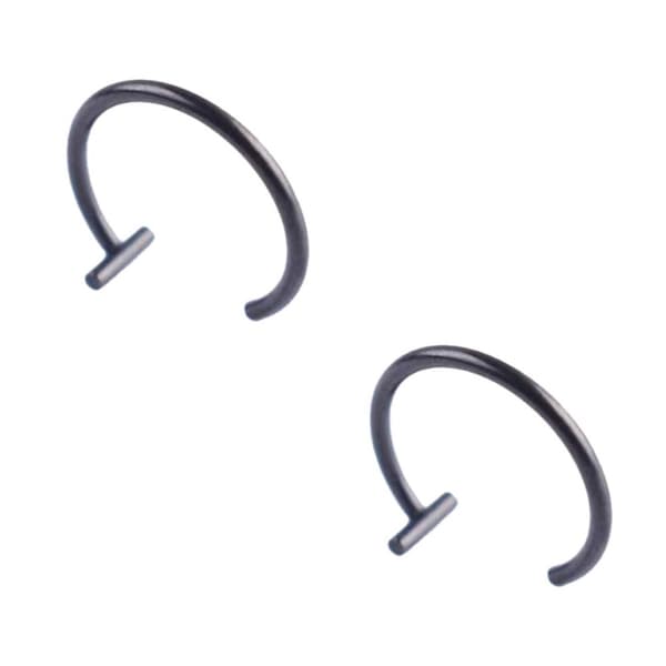2-pack falsk læbe piercing uden hul falsk læbe ring - sort