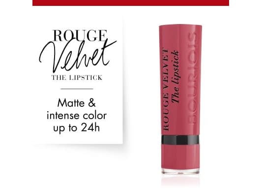 Bourjois Rouge Velvet The Lipstick Bullet Lipstick 3 Hyppink Chic Pinks, 2.4g
