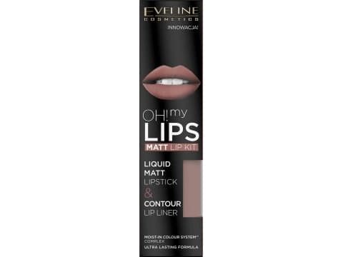Eveline OH! My Lips -meikki (huulipuna + rajaus) nro 02 Milky Chocolate (maitomainen suklaa)
