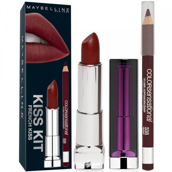 Maybelline French Kiss Kit-Divine Wine Lipstick+Liner M.Plum