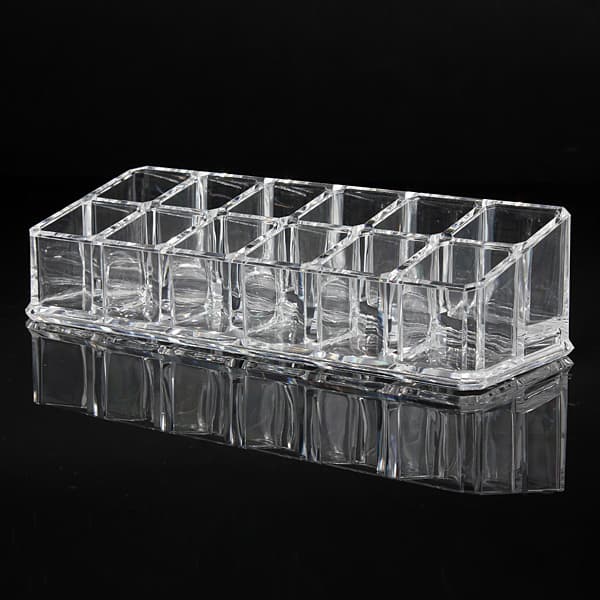 Akryl Clear Kosmetisk Make Up Case Læbestift Liner Børste Holder Organizer Skuffe