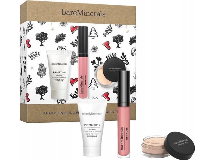 bareMinerals Primer Finishing Powder & Lip Lacquer Trio Set Foundation Primer 15ml + Lip Gloss 3.7ml + Mineral Setting Powder 0.75g