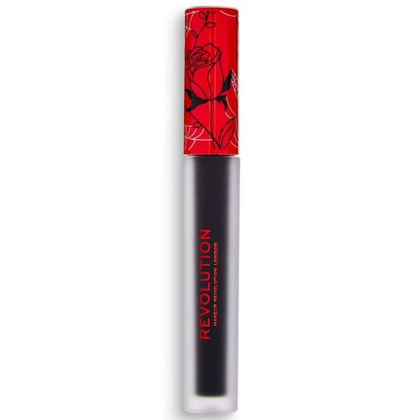 Flytande läppstift - Makeup Revolution - Mardröm - Extrem svart - Vinylfinish - Vegansk