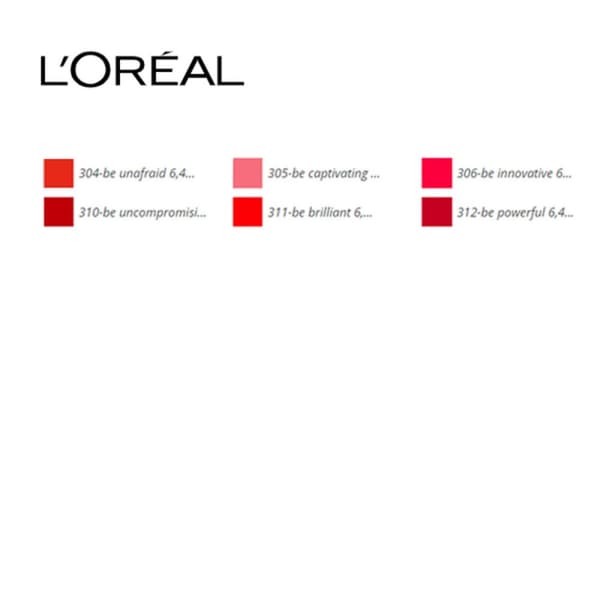 Lipgloss Brilliant Signature L'Oreal Make Up (6,40 ml) - 312-be powerful 6,40 ml