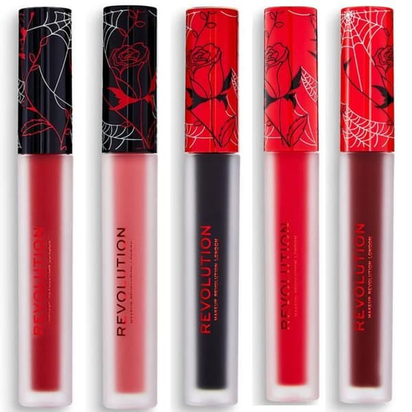 Flytande Läppstift - Makeup Revolution - Set med 5 - Vegansk - Vinylfinish - Halloween
