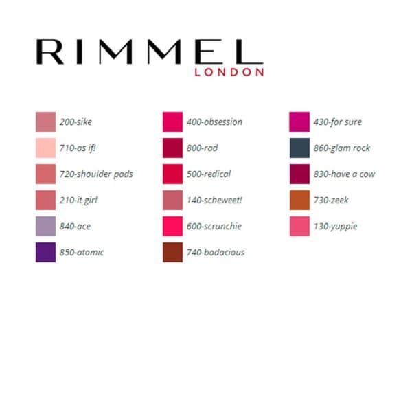 Huulipuna Rimmel London (5,5 ml) - 730 - zeek