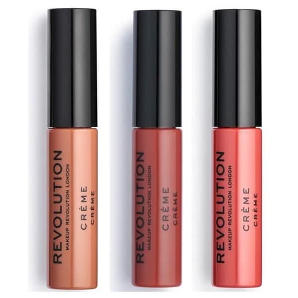 Makeup Revolution - Set med 3 Cream Lipsticks - 121 Head-Turner/ 114 White Wedding/ 106 Glorified -