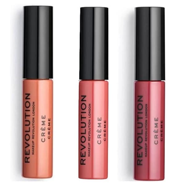 Röd läppstift - Makeup Revolution - Set om 3 Kräm - 101 Bit av Tårta - 112 Ballerina - 116 Dockhus