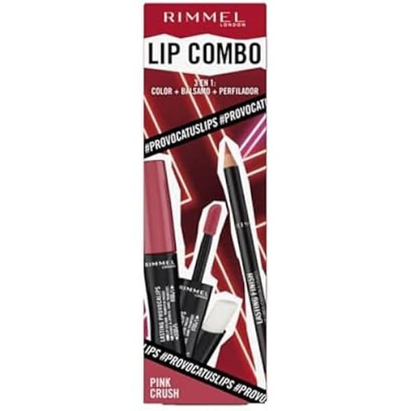 Läppstift - RIMMEL LONDON - PROVOCALIPS Lip Combo - Tint Pink Crush - 2 enheter - Vattentät