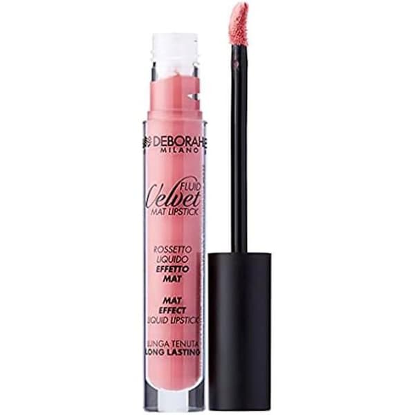 Läppstift - DEBORAH - Fluid Velvet Lipstick N.19 - Intensiv färg - Flockad applikator - Vattentät