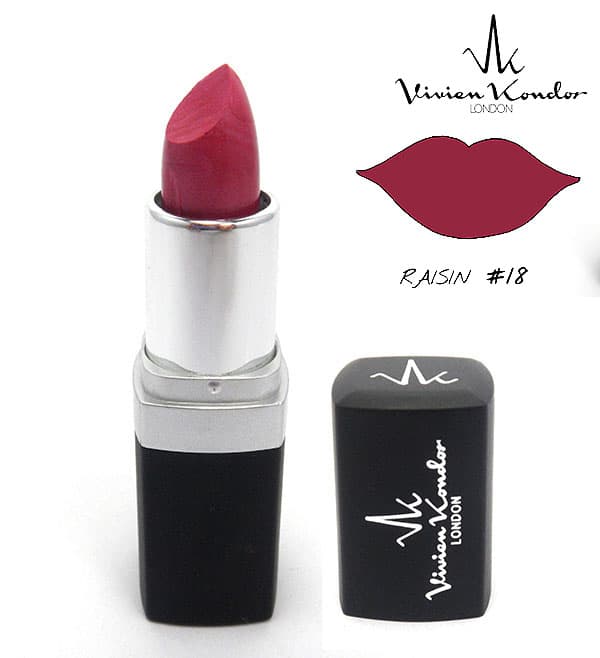 Vivien Kondor Vegan Friendly MATTE Lipstick - 18 Raisin