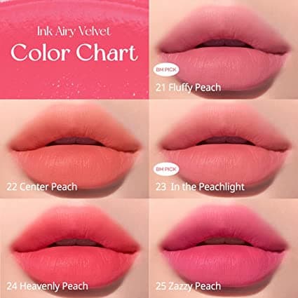 Peripera INK AIRY VELVET 024 HEAVENLY PEACH 4 g - Pitkäkestoinen nestemäinen huulipuna