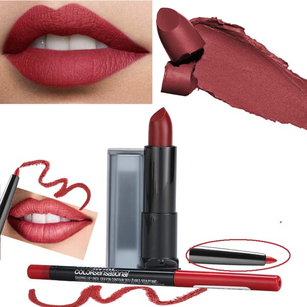Maybelline The Matte Lip Kits-Lipstick Cruel Ruby+Lipliner Brick Red