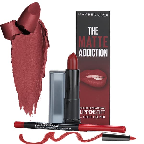 Maybelline The Matte Lip Kits-Lipstick Cruel Ruby+Lipliner Brick Red