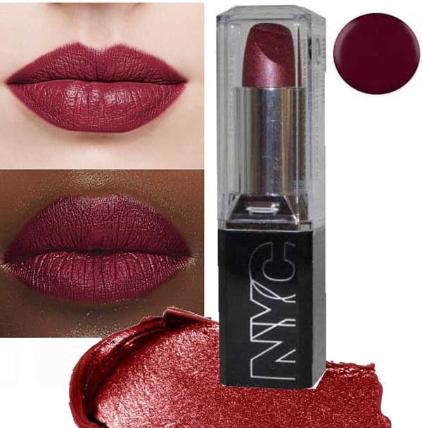 NYC Moisture Lipstick garnet + W7 Lip Matte Top coat