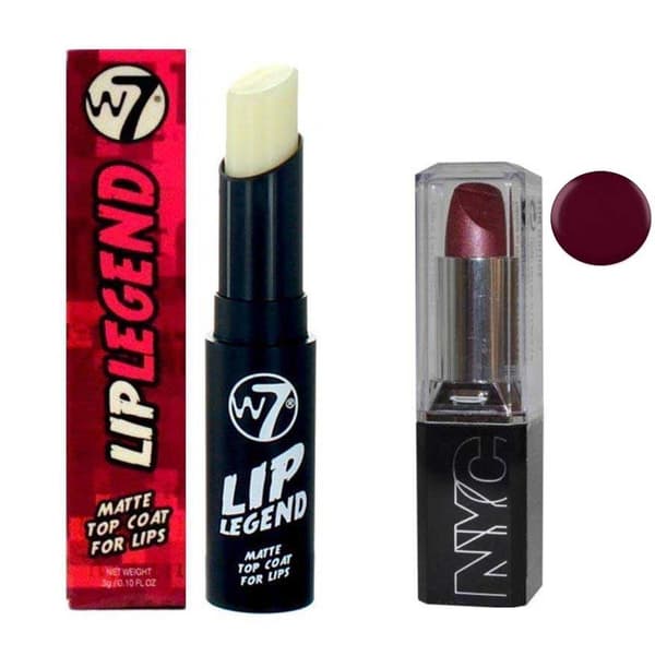NYC Moisture Lipstick garnet + W7 Lip Matte Top coat