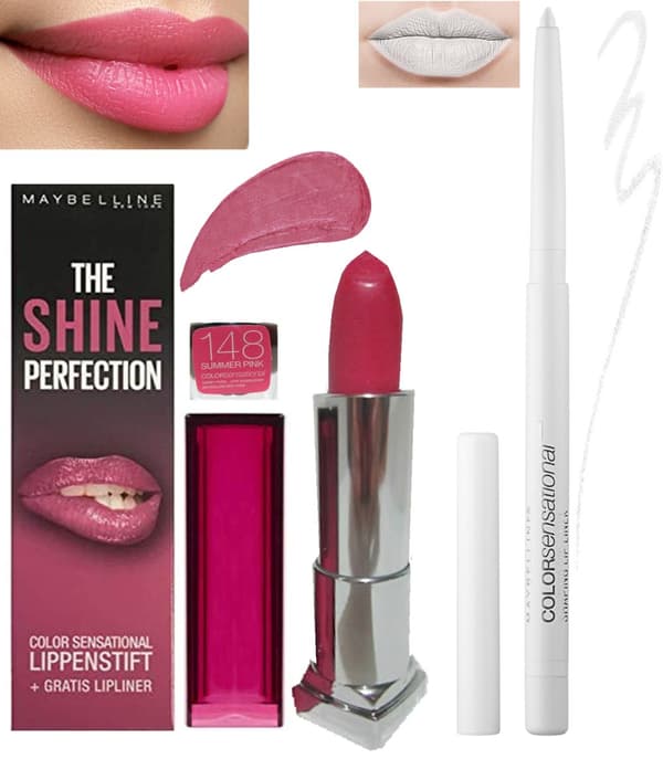 Maybelline The Shine Lip Kits -148 Summer Pink +120 Clear Liner