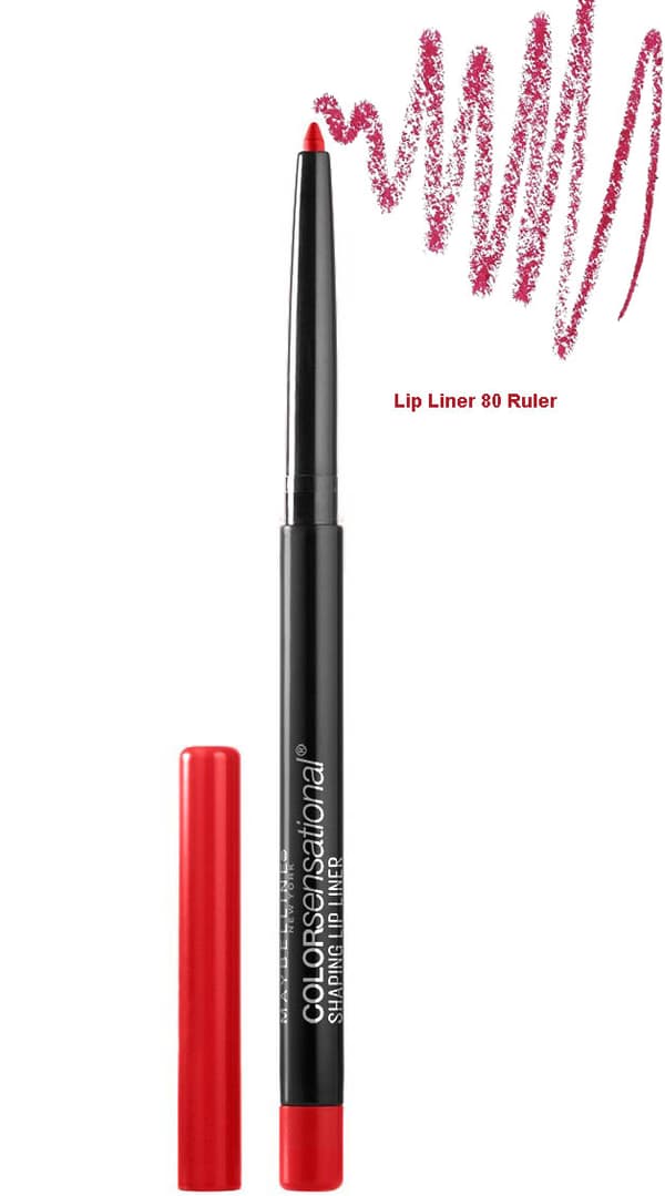 Maybelline The Shine Lip Kit-540Hollywood Red+Lipliner 80 Ruler