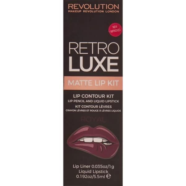 Kit för Matta Läppar - Makeup Revolution - Royal - Flytande läppstift - Läpppenna - Intensiv finish