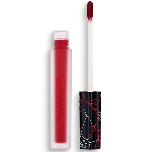 Flytande Läppstift - Makeup Revolution - Horror - Mörkröd Matt - Vegan - Halloween