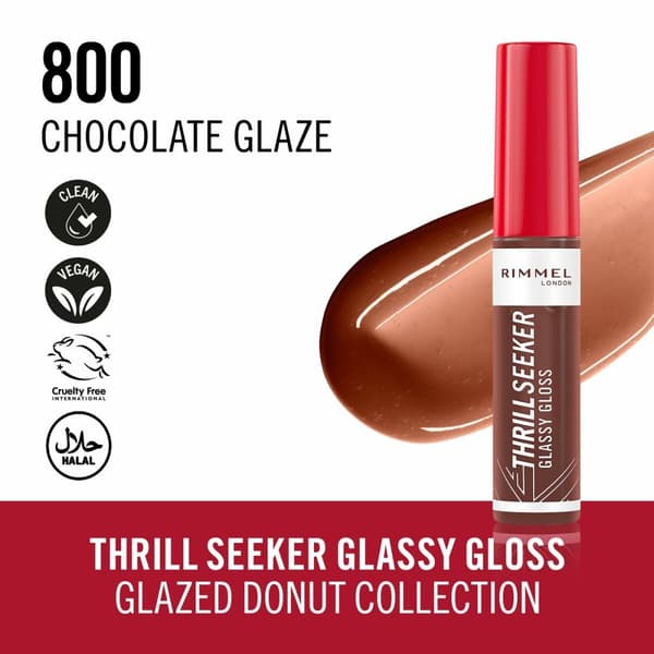Läppglans Rimmel London THRILL SEEKER Nº 800-Chocolate Glaze 10 ml