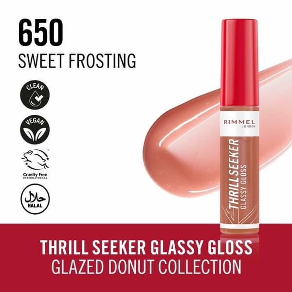 Huulikiilto Rimmel London THRILL SEEKER Nº 650-Sweet Frosting 6 ml