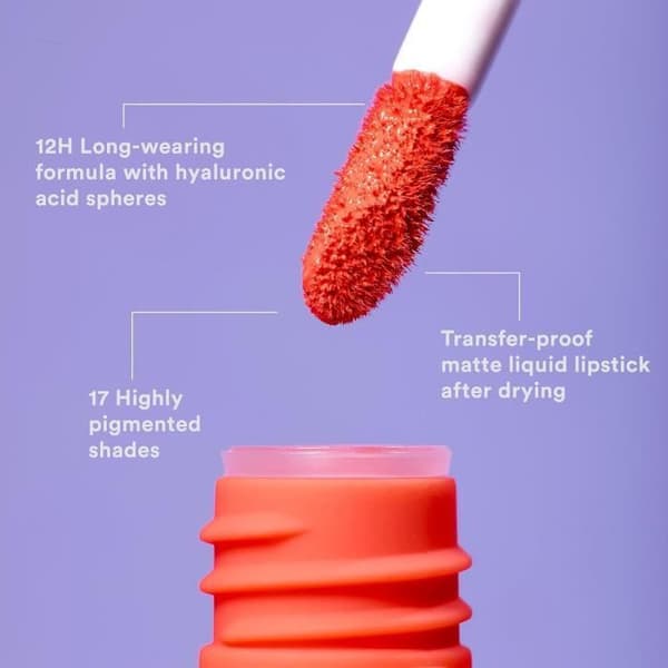 3INA MAKEUP - Le Rouge à Lèvres Liquide 270 - Röd Läppstift med Hyaluronsyra - Matta Läppstift - Färg