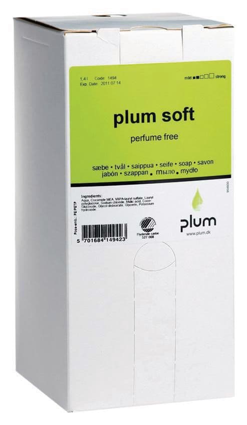 Tvål Plum Soft oparfymerad kassett 1,4L