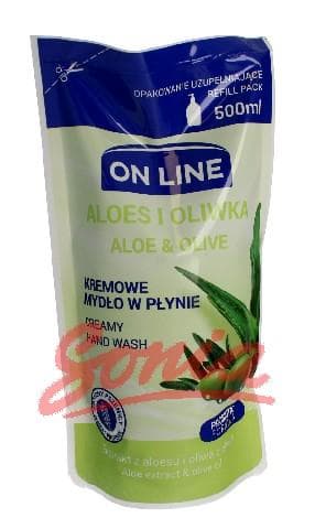 On Line Flydende Sæbe Cream Aloe og Olive - supplement 500ml