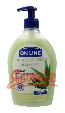 On Line Sæbedispenser Cream Aloe og Olive 500ml