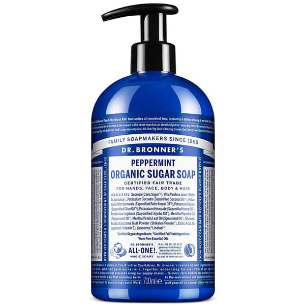 Dr. Bronners® økologiske sukkersæbe pebermynte 710 ml