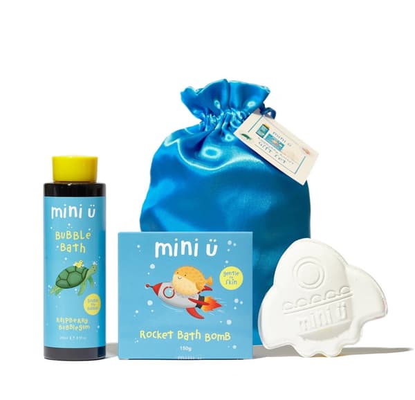 Mini-U® Raspberry Rocket Gift Set Bubble Bath 250 ml+Rocket Bath Bomb 150 g