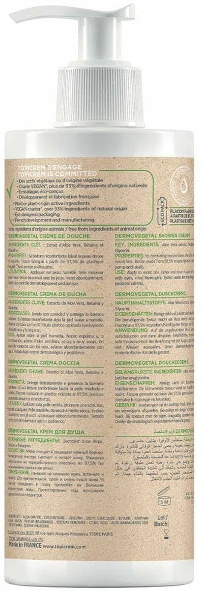 Shower Cream Topicrem Dermovegetal 390 ml
